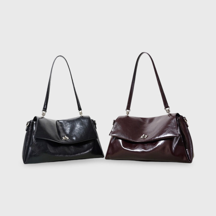 Wilhelmina | Echtleder-Tasche mit Glanzfinish – Ansicht 03