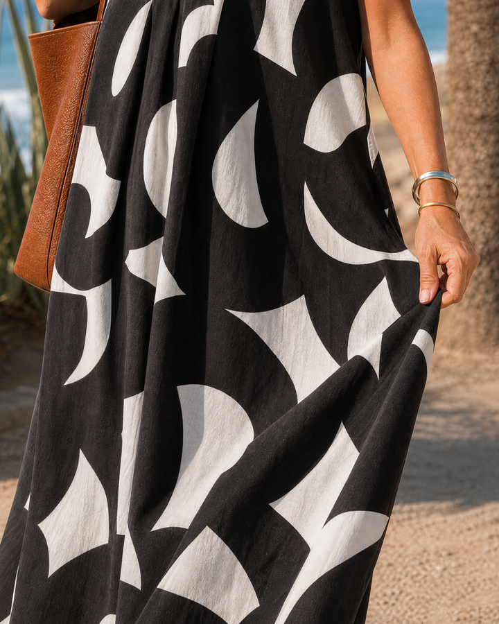 Emma | Gemustertes Midi-Kleid – Bild 2